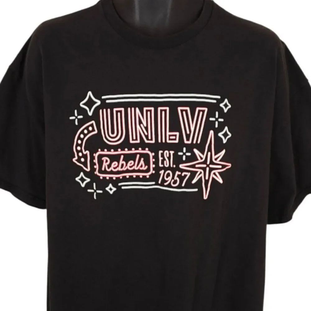 UNLV Rebels T Shirt Mens Size 2XL Black Las Vegas NCAA University